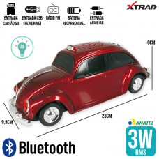 Caixa de Som Bluetooth Fusca WS-1939 Xtrad - Bordô